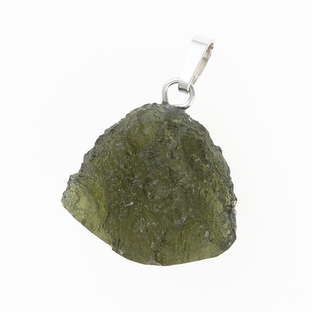 Stříbrný přívěsek s přírodním vltavínem - polobrus
